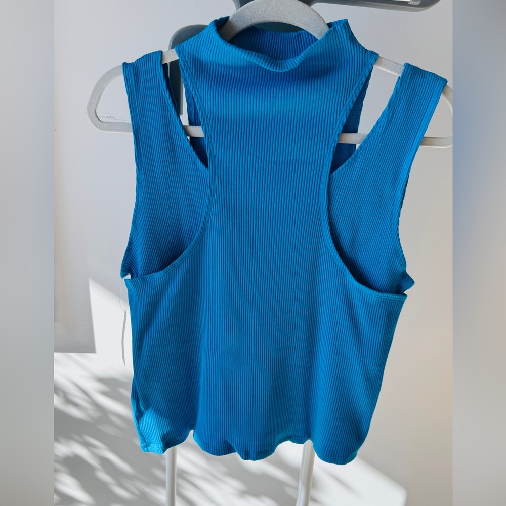 Anthropologie Vibrant Blue Ribbed Tank Top - NWT Size L